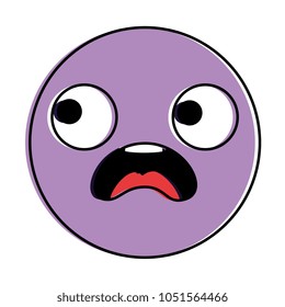 emoticon circular face kawaii character
