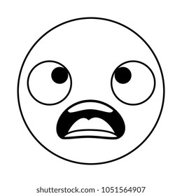 emoticon circular face kawaii character