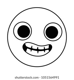 emoticon circular face kawaii character