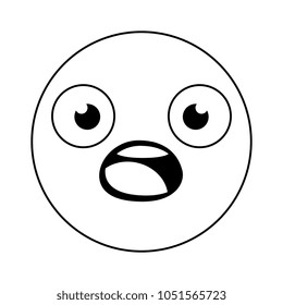 emoticon circular face kawaii character