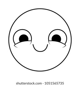 emoticon circular face kawaii character