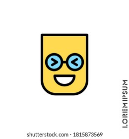 Emoticon color vector icon on white background. vector emoticon icon symbol sign from modern user interface collection for mobile concept and web apps design. Laugh, emoji icon vector, emotion, fun 