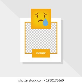 Emoticon Cry Reaction Greeting Card Vector