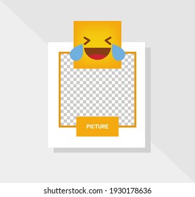 Emoticon Cry Smile Reaction Greeting Card Vector