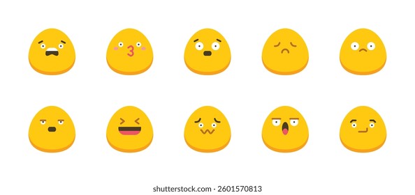 emoticon cute emoji feeling icons. flat color style icon set