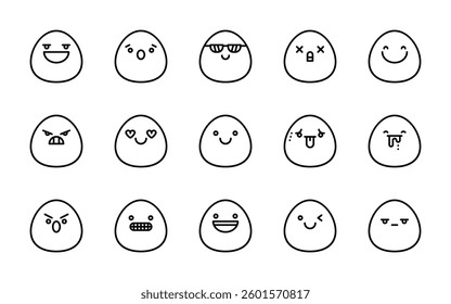 emoticon cute emoji feeling icons. outline minimal style icon set
