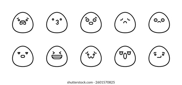 emoticon cute emoji feeling icons. outline minimal style icon set