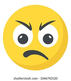 An emoticon depicting expression of being annoyed