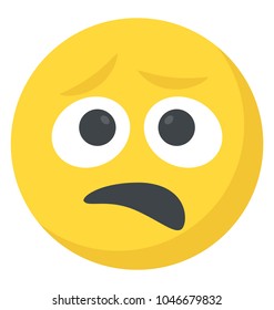 An emoticon depicting expression of being baffled