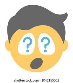 An emoticon depicting expression of being confused