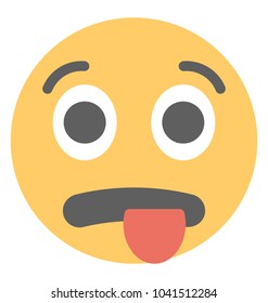 
An emoticon depicting expression of being exhausted
