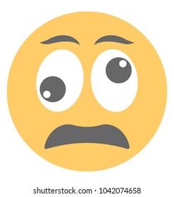 An emoticon depicting expression of being exhausted