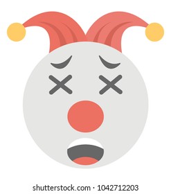 
An emoticon depicting expression of being exhausted
