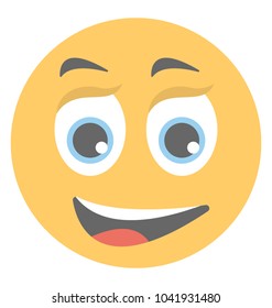 An emoticon depicting expression of being happy