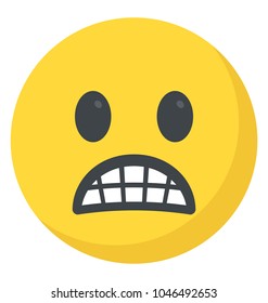 An emoticon depicting expression of being irritated