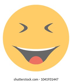 An emoticon depicting expression of being joyful