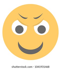 An emoticon depicting expression of being mischievous