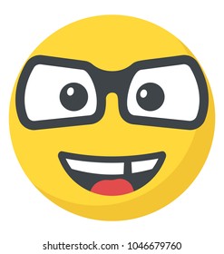 Emoticon Depicting Expression Being Nerd Stock Vector (Royalty Free ...