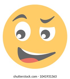 An emoticon depicting expression of being surprised