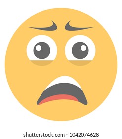 An emoticon depicting expression of being surprised