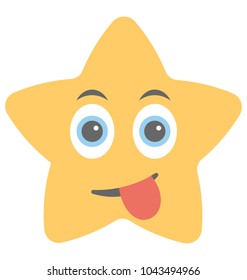 
An emoticon depicting expression of craziness

