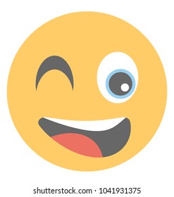 An emoticon depicting expression of smirking