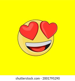
emoticon design with happy expression in love