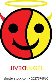 Emoticon Devil Angel Rojo Amarillo