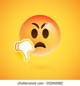 Emoticon con disgusto, Ilustración vectorial