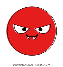 emoticon with dracula teeth