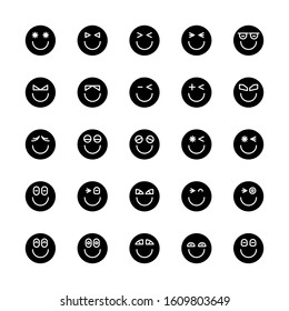 emoticon, emoji circle face set