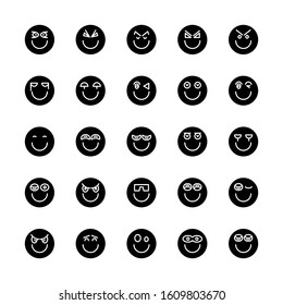 emoticon, emoji circle face set