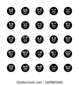 emoticon, emoji circle face set