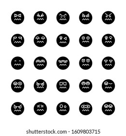 emoticon, emoji circle face set