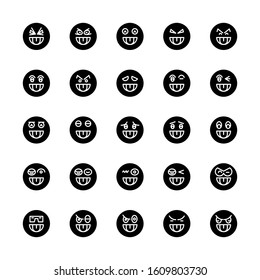emoticon, emoji circle face set