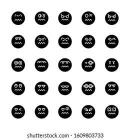 emoticon, emoji circle face set
