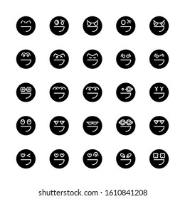 emoticon, emoji circle face set