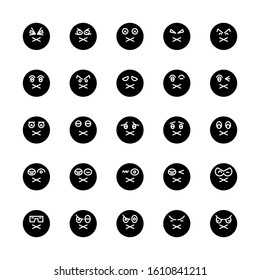 emoticon, emoji circle face set