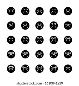emoticon, emoji circle face set
