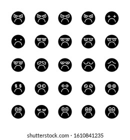 emoticon, emoji circle face set