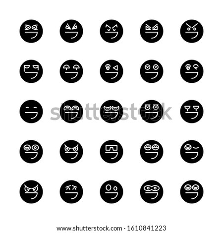 emoticon, emoji circle face set