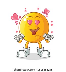 emoticon emoji fall in love cartoon. cartoon mascot vector