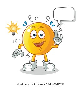 emoticon emoji got an idea with lamp and bubble cartoon. cartoon mascot vector