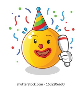 emoticon emoji happy clown cartoon. cute chibi cartoon mascot vector