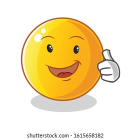 emoticon emoji happy thumbs up cute chibi cartoon. cartoon mascot vector