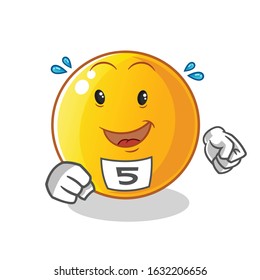 emoticon emoji runner cartoon. cute chibi cartoon mascot vector