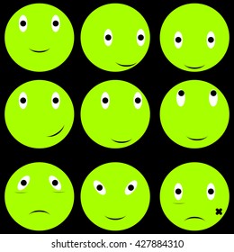 Emoticon emoji set.