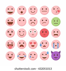 emoticon emoji set icon design flat art image illustration vector eps 10