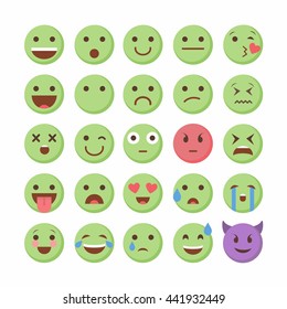 emoticon emoji set icon design flat art image illustration vector eps 10