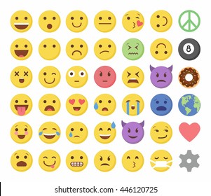 emoticon conjunto de emoji ícone design de imagem plana arte ilustração vetor eps 10